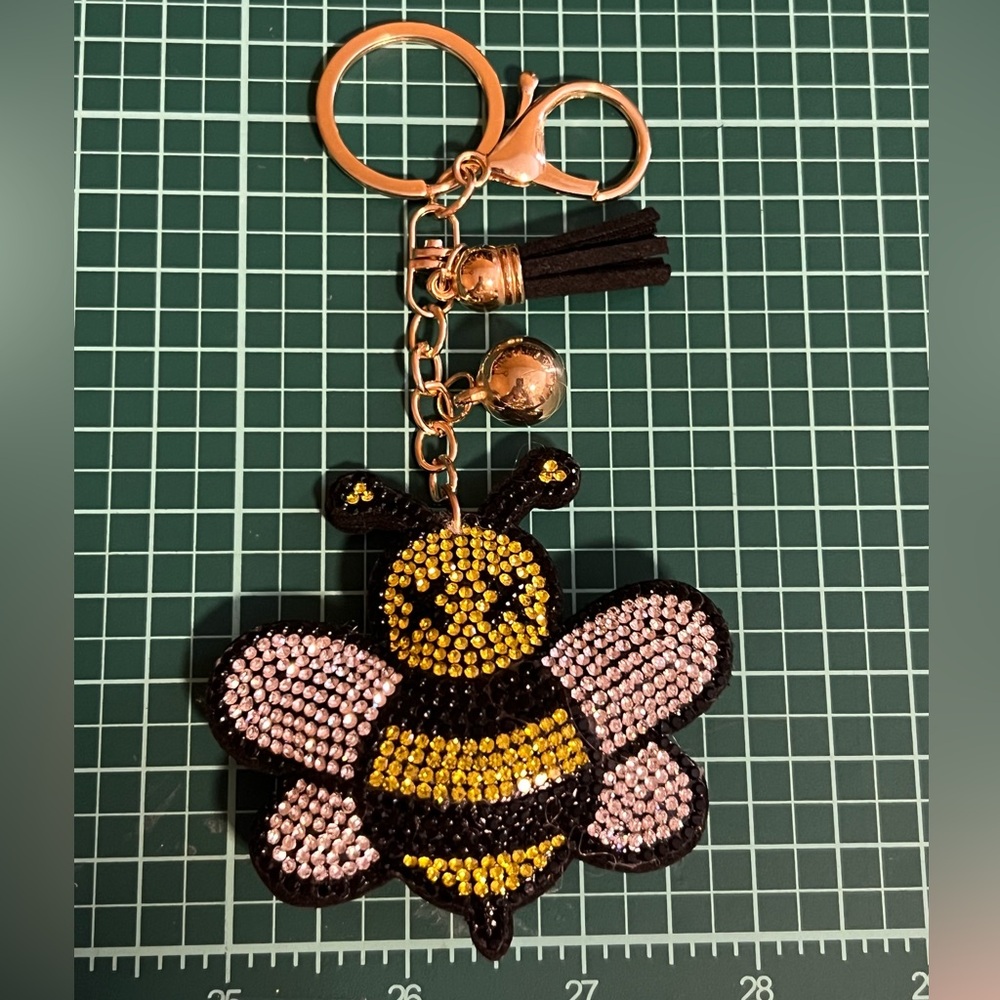 Bee Keychain with Rhinestones